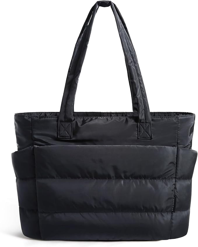 BAGSMART Tote Bag for Women, Lightweight Puffy Tote Bag with Compartments Shoulder Bag Handbag for Travel, Work, Gym | Lightweight
