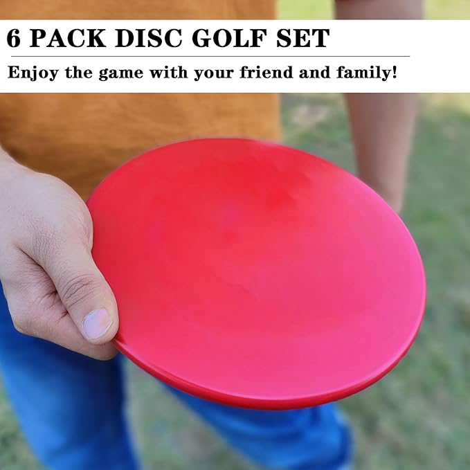 GOOSO Disc Golf Mid Range | Flying Golf Discs Set of 6 for Beginners – DIY Your Discs