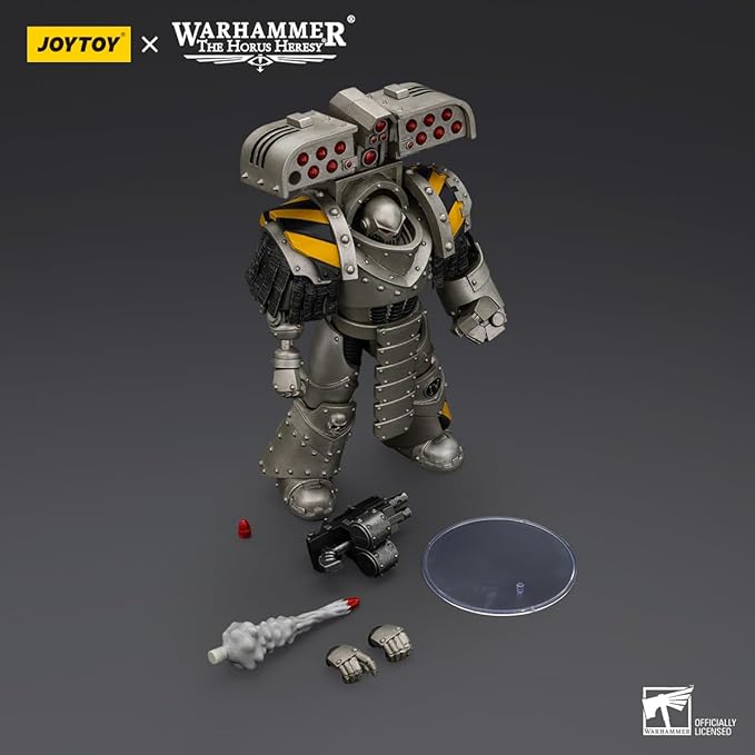 JOYTOY 1/18 Action Figures - Warhammer The Horus Heresy Iron Warriors Tyrant Siege Master Terminator with Rocket Launcher - 5‘’,Highly Posable Collectible Model Ages 15+