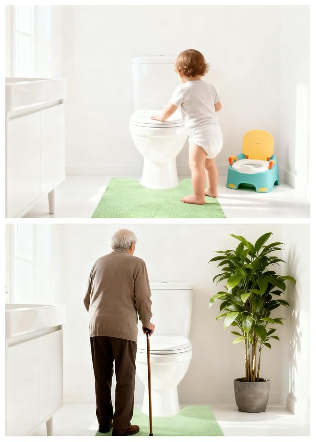Green Disposable Toilet Mats,25-Pack U-Shape Pee Pads for Potty Training,No-Adhesive Non-Slip PE Backing Protects Floors,Super Absorbent,Leak-Proof for Elderly,Incontinence,Children&Adults