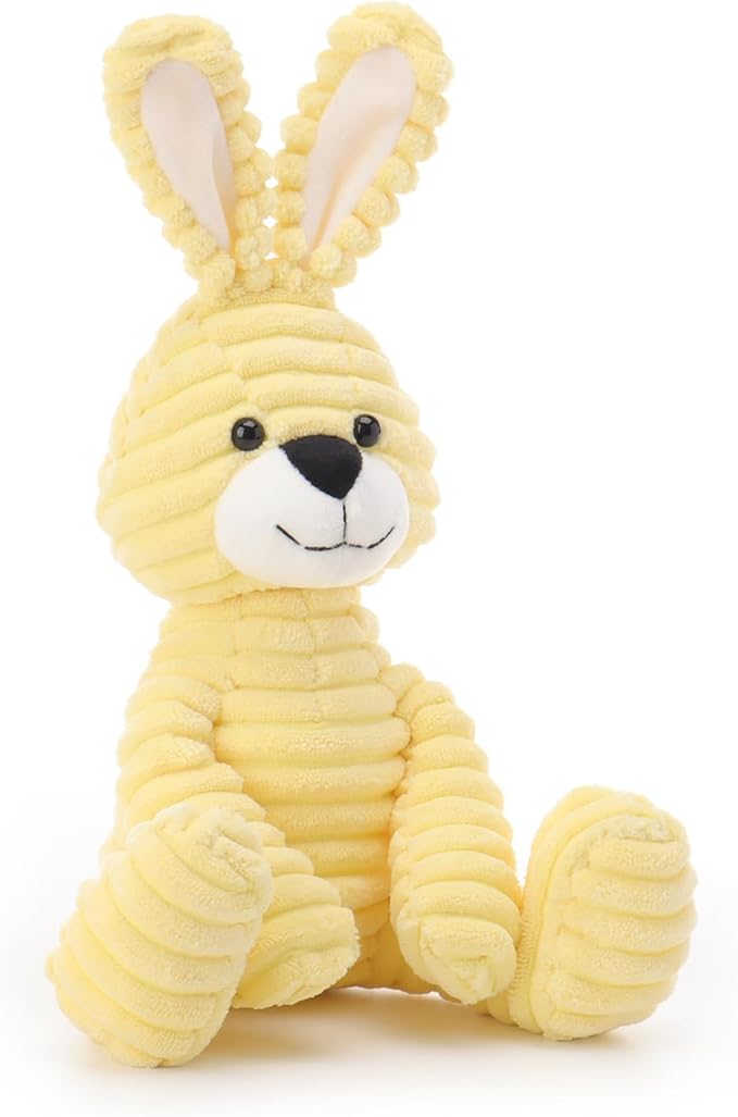Apricot Lamb Yellow Corduroy Bunny Stuffed Animals for Kids, Soft Cute Plush Toys for Baby Girl and Boy, 9 Inches