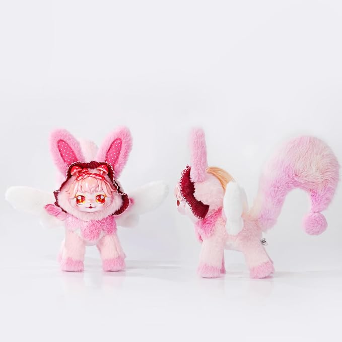 Wizarding Forest Fairy Plush Doll Series, 9 inch Fantasy Collectible Plush Toy with Wings and Tail, Soft Stuffed Animal for Kids, Girls, and Collectors - Red Spirit