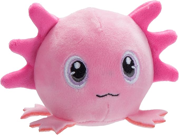 The Petting Zoo Axolotl Stuffed Animal Plushie, Gifts for Kids, Squishiez Sealife Animal Squeeze Toy, Pink Salamander Plush Toy, 3 inches