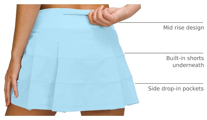 Athletic Tennis Golf Skorts Skirts for Women with Pocket Workout Running Sports Pleated Skirts Casual
