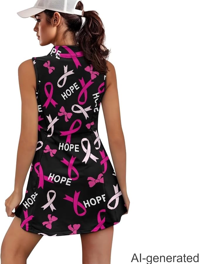 Golf Dress Tennis Dresses for Women with Built in Shorts and Pockets Sleeveless Athletic Dress Workout Dress