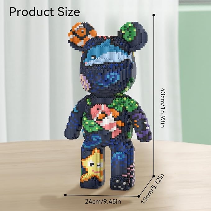 DAHONPA Animal Sea Bear Micro Building Blocks Set (7220 Pieces) Underwater World Brick with Storage Drawer, Gift for Adults and Kids