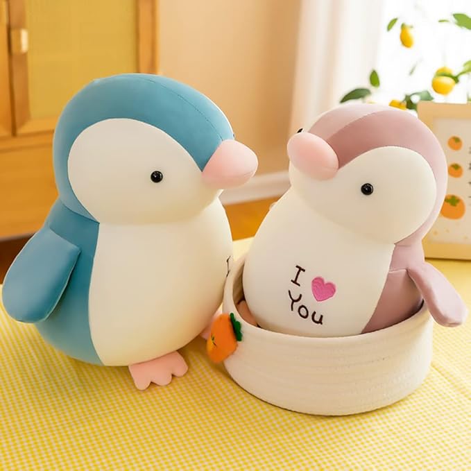 HWD 8.7" Soft Stuffed Penguin Dolls, Stuffed Animals Toys, Gifts for Kids Toddlers Birthday Christmas Day (Pink)