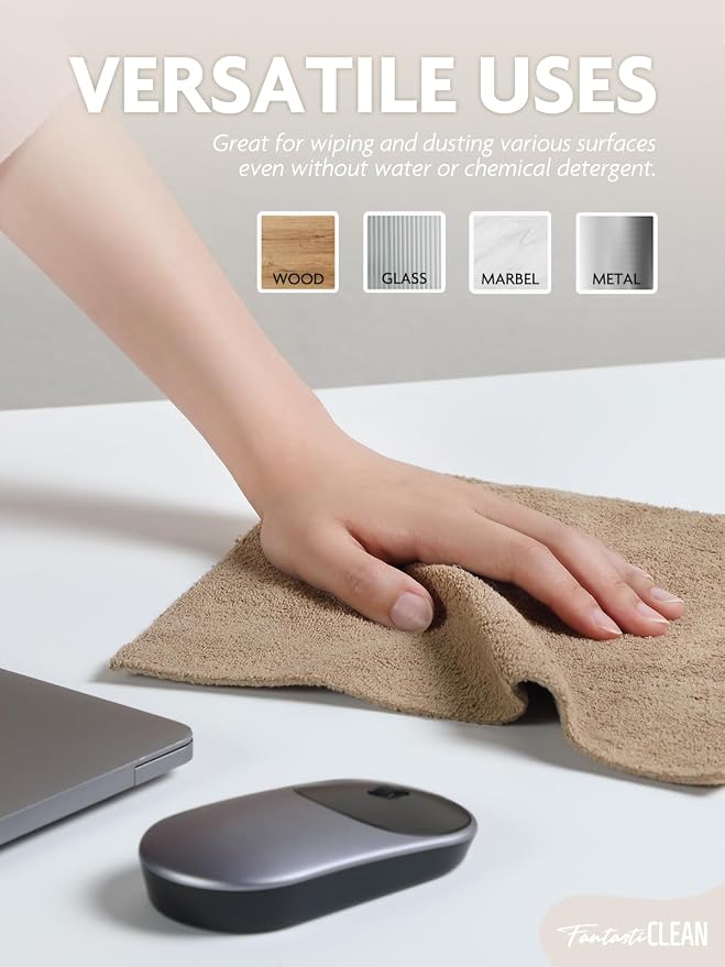 Fantasticlean Kitchen Towels Roll, 80 Sheets, 10'' (Pink,Grayish,Beige,Tan) | Tear-away Dish Towels for Kitchen, Ultra Absorbent, Lint-free, Premium Microfiber Cleaning Cloths, for All-Purpose Cleaning