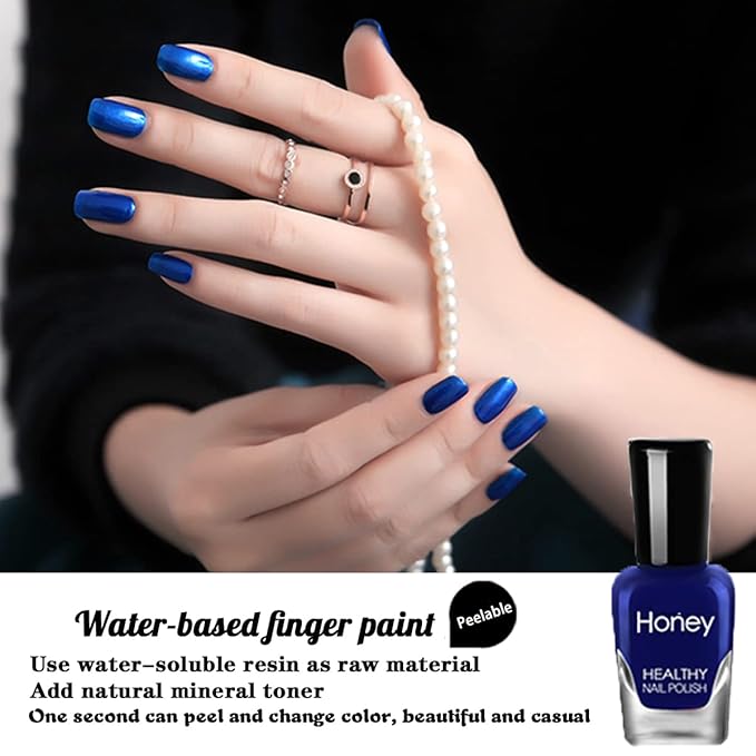 Non Toxic Nail Polish Set, Easy Peel Off and Fast Dry NailPolish Set for Pack, Eco Friendly & Organic Water Based Nail Polish for Women,Teens (18 Bottles)