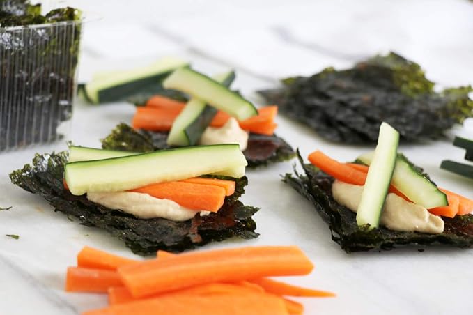 Gimme Seaweed Organic Premium Roasted Seaweed Snacks, Teriyaki, 12 Count Sharing Size, Keto, Vegan, Gluten-Free, Great Source of Omega3s and Iodine, Healthy On-The-Go Snack for Kids and Adults