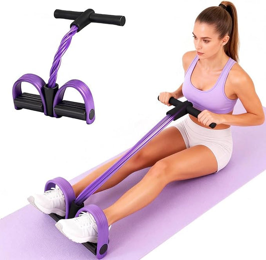 Multifunction Tension Rope, 6-Tube Elastic Yoga Pedal Puller Resistance Band, Natural Latex Tension Rope Fitness Equipment, for Abdomen/Waist/Arm/Leg Stretching Slimming Training