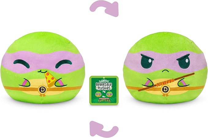 TeeTurtle Teenage Mutant Ninja Turtles 6" Reversible Plushie - Donatello - Cute Kawaii Soft Stuffed Animal