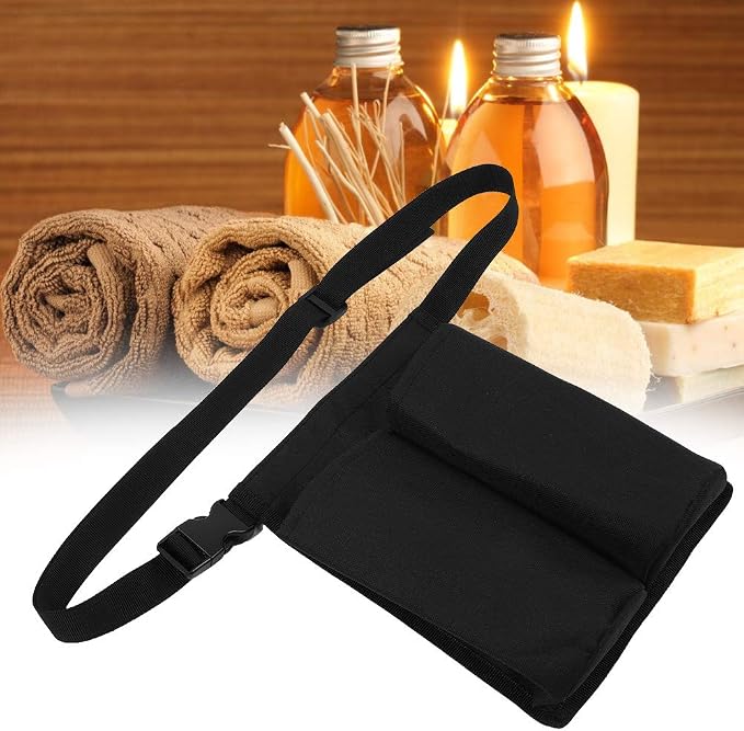 ZJchao Massage Oil Bottle Bag, Adjustable Massage Bottle Holster Massage Lotion Massage Oil Shoulder Bag, Black Hip Belt for Hiking, Running, Cycling, Traveling