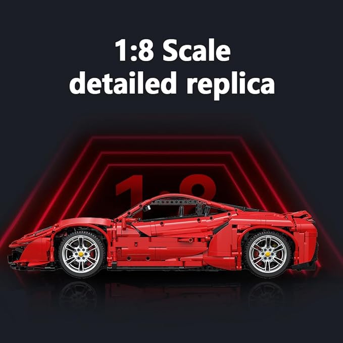Master C61042W Super Car Building Kit, MOC Remote Control Car, 1:8 RC Collectible Scale Model Technique Car Blocks Set for Adults (3187 PCS)