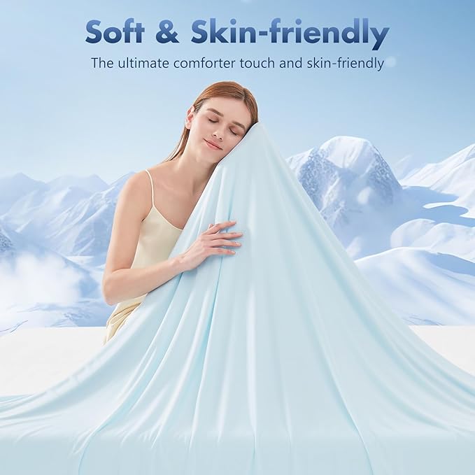 Cooling Blanket Queen - Arc-Chill Q-Max >0.5 Cool Summer Blanket for Hot Sleepers - Double Design Lightweight Blanket Absorbs Heat to Keep Cool on Warm Nights(90"x90") Blue
