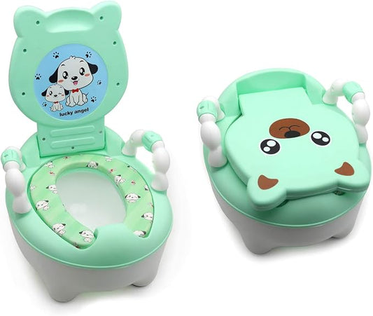 HongK- Portable Bear Grean Kids Baby Potty Training Seat Toddler Portable Lovely Toilet Seat Stool Chair [P/N: ET-BABY003-GREEN]