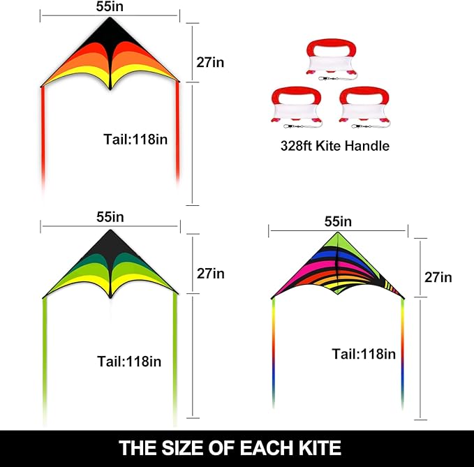 Kites for Kids and Adults, Easy to Fly for Beach, Single Line Kite Set for Beginners