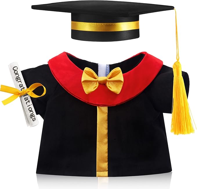 Set of 1 Graduation Teddy Bear Clothes Cap & Gow Outfit Fits Make Your Own Most 14" - 18" Bear Plush Stuffed Animal Outfit Pet Dog Doll Cap and Gown Build a Bear Clothe(Graduation C, Fit 14"-18")