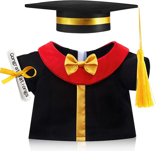 Set of 1 Graduation Teddy Bear Clothes Cap & Gow Outfit Fits Make Your Own Most 14" - 18" Bear Plush Stuffed Animal Outfit Pet Dog Doll Cap and Gown Build a Bear Clothe(Graduation C, Fit 14"-18")