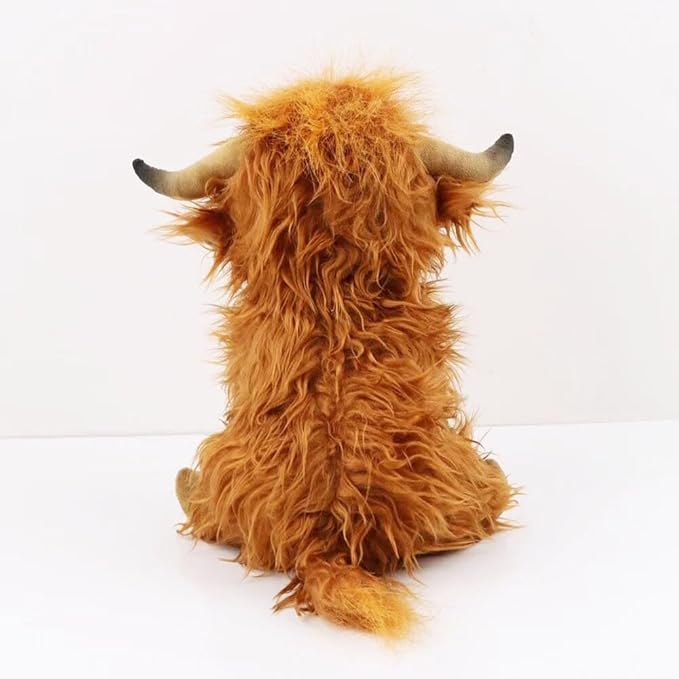 Highland Cow Stuffed Animals Soft Plush Cute Highland Cow Doll for Boys Girls 10in (gaodi NIU zongse)