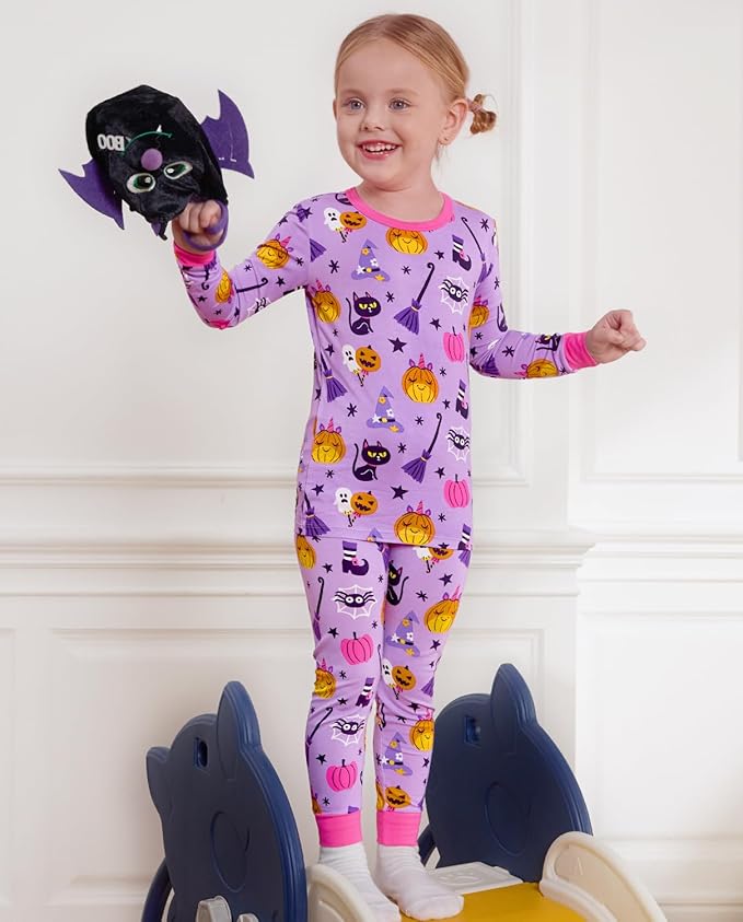 Bamboo Viscose Toddler Girls Kids Pajamas Unicorn Mermaid Pjs Long Sleeve Snug fit 12M-8Y 2pcs Soft Jammies