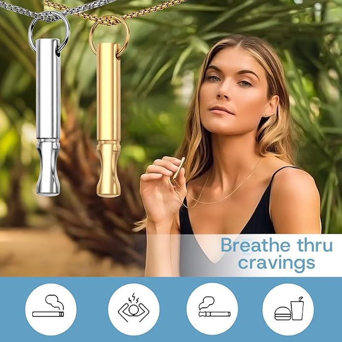 Mindfulness Breathing Necklace Stress Relief Pendant Stainless Steel Anxiety Breathe Necklace for Women Men