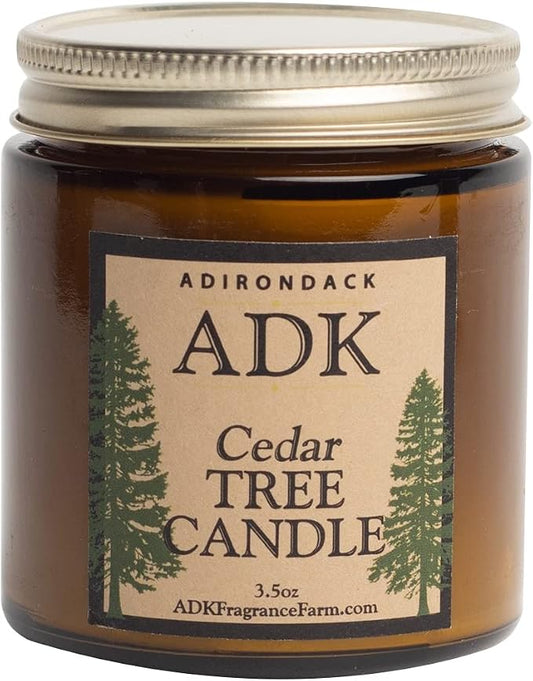 ADK Cedar Scented Candle, 3.5 Oz Aromatherapy Candle, Proudly Poured in The USA, Natural Wax for Relaxation and Home Décor, for Gift, Kitchen, and Living Spaces