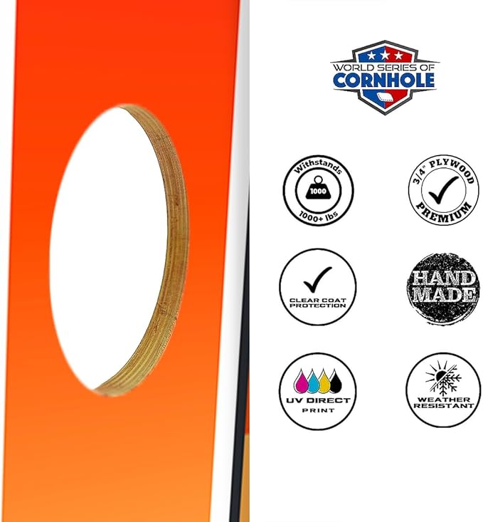 World Series of Cornhole Regulation Size Cornhole Boards - Lightweight & Durable All-Wood Construction | Backyard Bean Bag Toss Set | Outdoor Game for Tailgates & BBQs