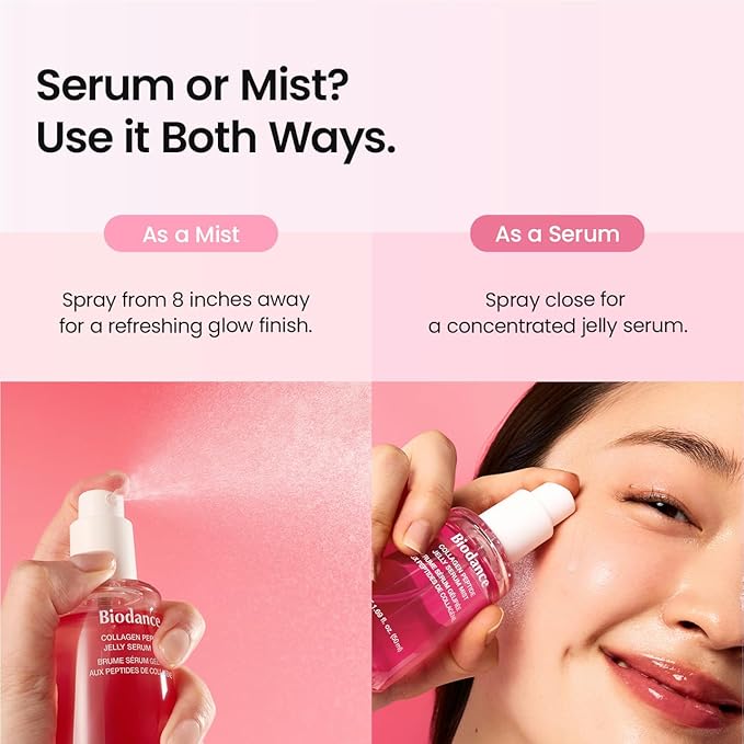 BIODANCE Collagen Peptides Jelly Serum Mist, Hydrating Face Mist, Firming, Plumping, Anti-Aging Face Spray with Collagen, Sprayable Hydrogel, Travel Essentials for Women, Korean Skin Care | 1.69 fl.oz
