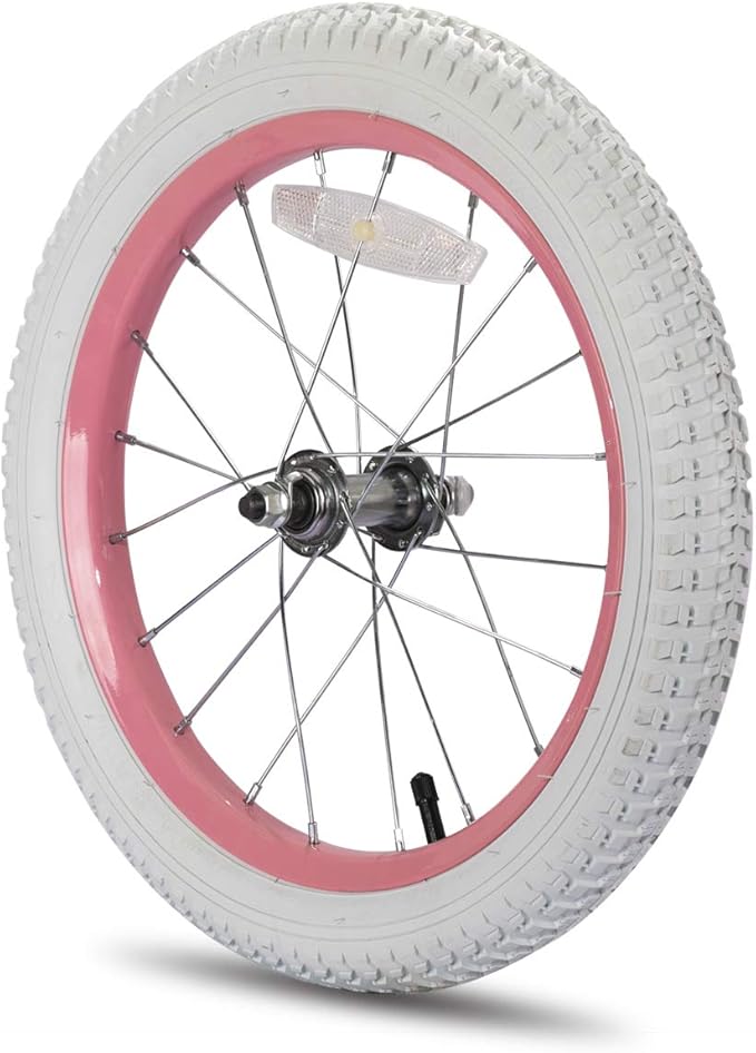 JOYSTAR 12 14 16 18 20 Inch Kids Bike Front Wheels Replacement Bicycle Wheels with 12-20 Inch Solid Air Rubber Tire & Inner Tube Don't Fit Huffy Bike Black & White