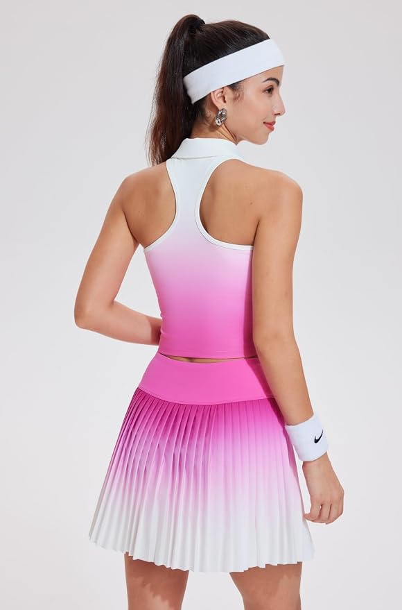 AFZ Golf Outfits for Women Preppy Golf Dress Clothes Athleisure Tennis Skirt and Top Sets