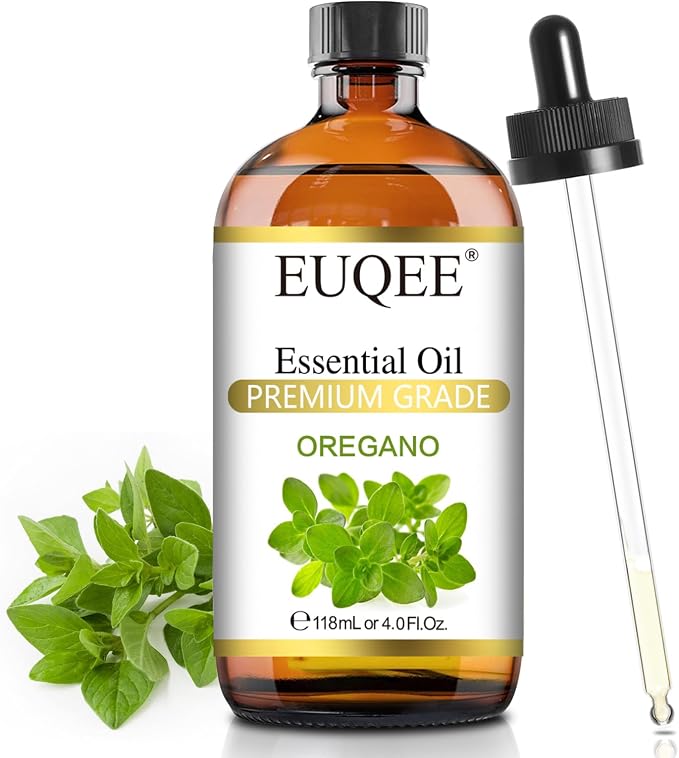 EUQEE Oregano Essential Oil 4oz / 118ML Large Capacity Oregano Oil Pure Aromatherapy Essential Oils with Glass Dropper for Candle Soap Making, Diffusers