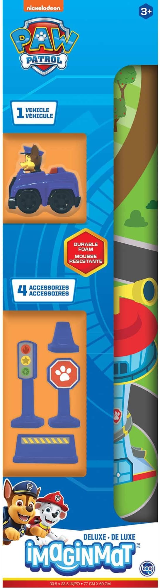 Imaginmat: Deluxe - Paw Patrol - Floor Playmat & Toy Car, 30.5 x 20.5, Character Vehicle & Road Accessories, Durable EVA Foam Mat, Licensed, Kids 3+