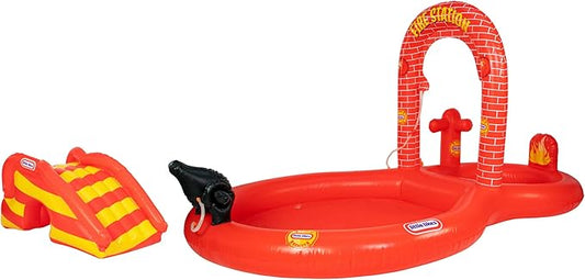 Little Tikes Fire House Adventure Inflatable Play Center Pool and Sprinkler.