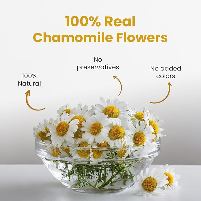BLUE TEA - Chamomile Tea - 3.52 Oz (100+ Cups) Loose | Get a good Sleep - Relaxation - Stress Relief | Herbal Tea - Caffeine Free - Flower Based - Non-Bitter - Night Time Tea | Reusable Pet Jar