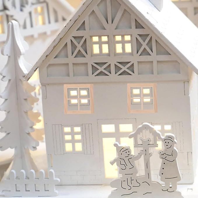 DOITOOL 4PCS Dollhouse Windows 1: 12 Scale Miniature Dollhouse Furniture Window Frame Tiny Wooden Window Models Miniature Window Frames for Dollhouse Decoration