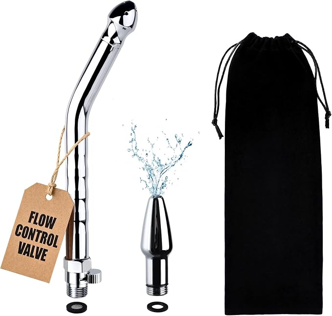 Shower Enema Kit, Shower Douche Nozzle Cleansing System with Water Control Valve for Men and Women Portable Cleaning