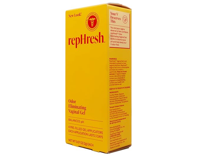 RepHresh Vaginal Gel, Odor Eliminating Gel, 4 ea (Pack of 2)