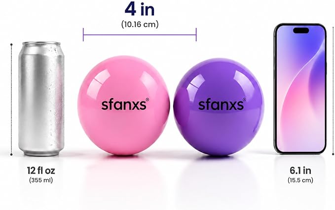 2 Pack Hip Flexor Release Ball Set, 4 Inch Myofascial Massage Balls for Psoas, Glutes, with Pump, Manual Ball for Pain Relief, Trigger Point Therapy, Muscle Recovery, Home & Gym Use