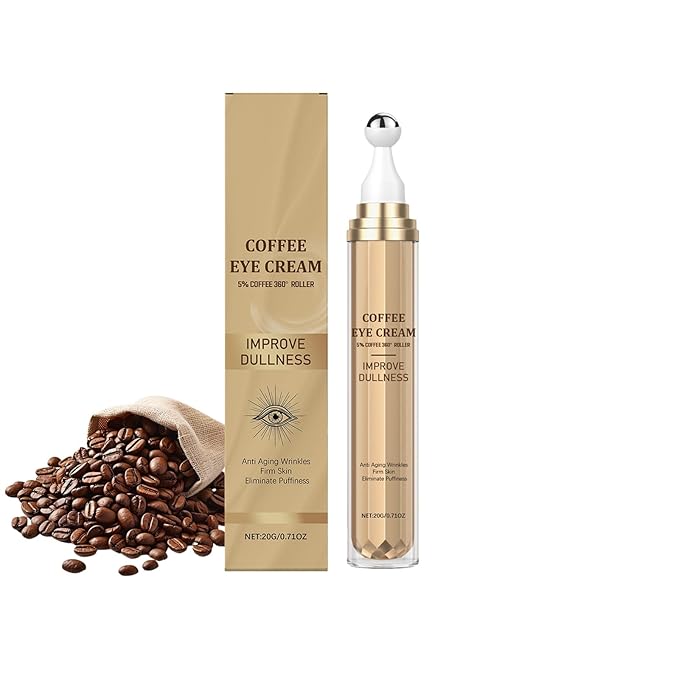 5% Caffeine Eye Serum, Under Eye Roller Serum with Hyaluronic Acid & Niacinamide,Balm for Anti Aging Puffiness & Wrinkles, for Men & Women