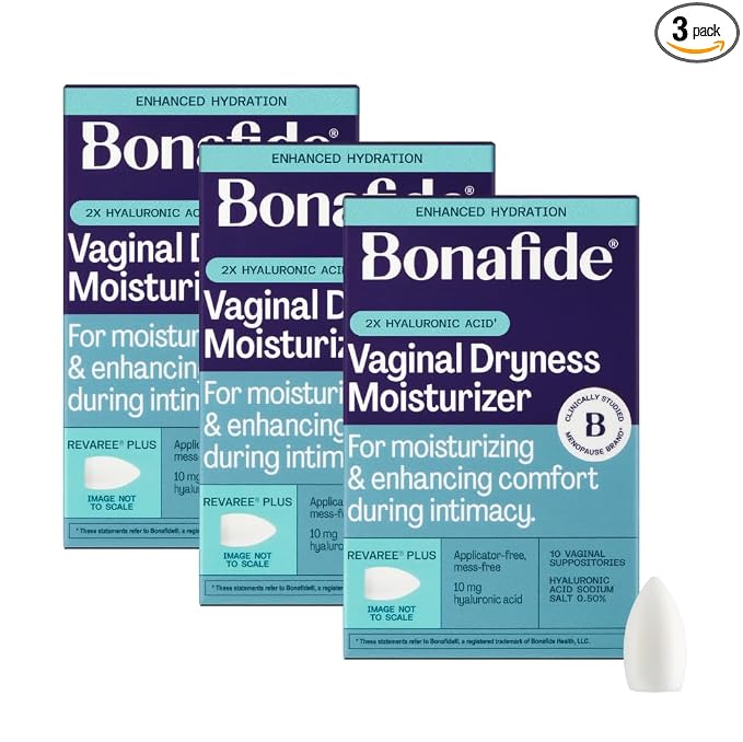 Bonafide Extra Strength Vaginal Moisturizer Revaree Plus – 10 mg Hyaluronic Acid – Hormone-Free – For Vaginal Dryness Associated with Pain & Sensitive Tissue – 3-Month Supply