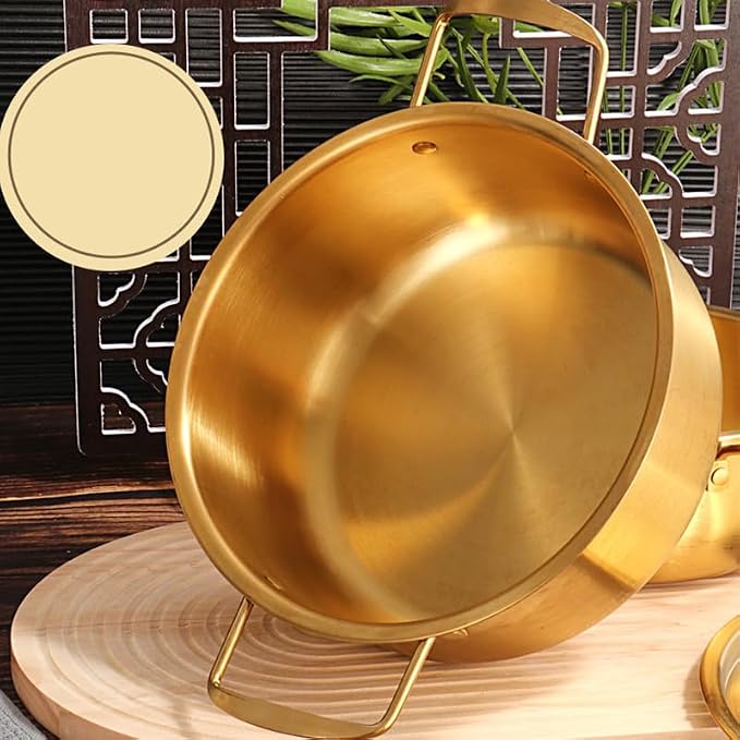 Korean Ramen Pot Korean Cooking Pot Instant Noodle Pot Stainless Steel Easy to Clean Kitchen Cookware for Induction Gas Stove Soup