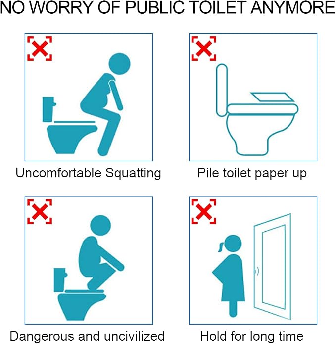 50 Pack Disposable Plastic Toilet Seat Cover Non Slip Individually Wrapped for Travel Perfect for Potty Training Ideal for Adults