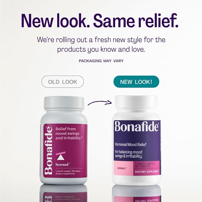 Bonafide Hormonal Mood Relief for Women Serenol – Hormone-Free, Clinically Studied – Helps Relieve Hormonal Mood Swings, Irritability & PMS Bloating – 3-Month Supply