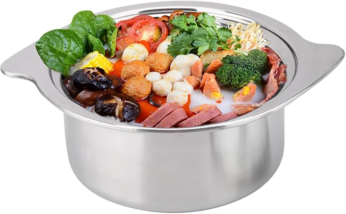 ABOOFAN Single Serve Hot Pot for Induction Cookers Reusable Soup Pot for Noodles Stews More Easy to Clean Cooking Cookware
