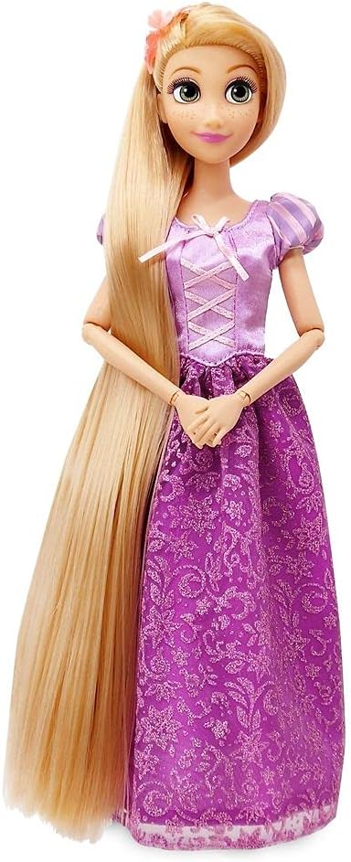 Disney Store Girl's Disney Princess Classic Doll (Rapunzel from Tangled), 11 Inches, Includes Brush with Molded Details, Fully Posable Toy in Classic Outfit - Disney Princess Toys
