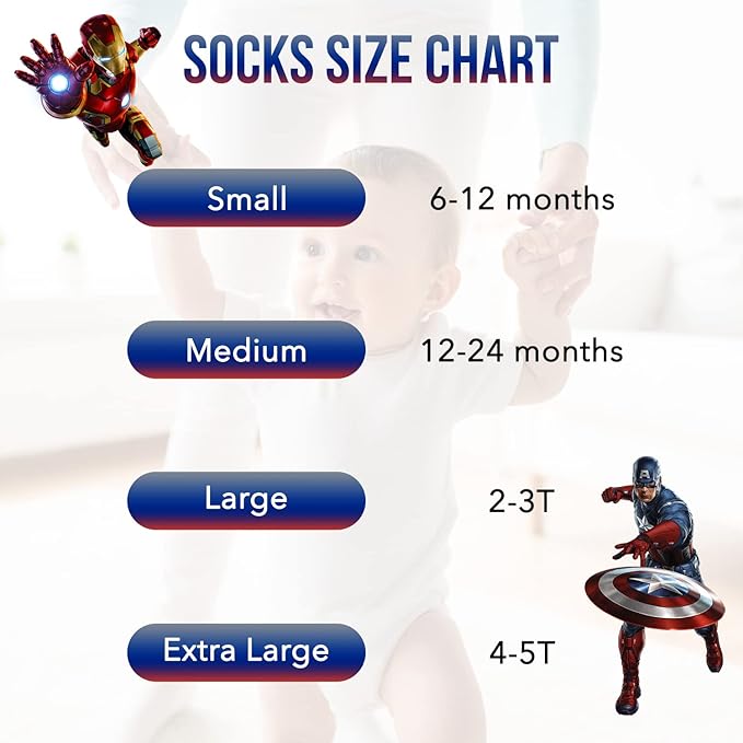 Marvel Spiderman Grip Socks, 10 Pack, Toddler Boys, Ankle Length, Multicolor, Small