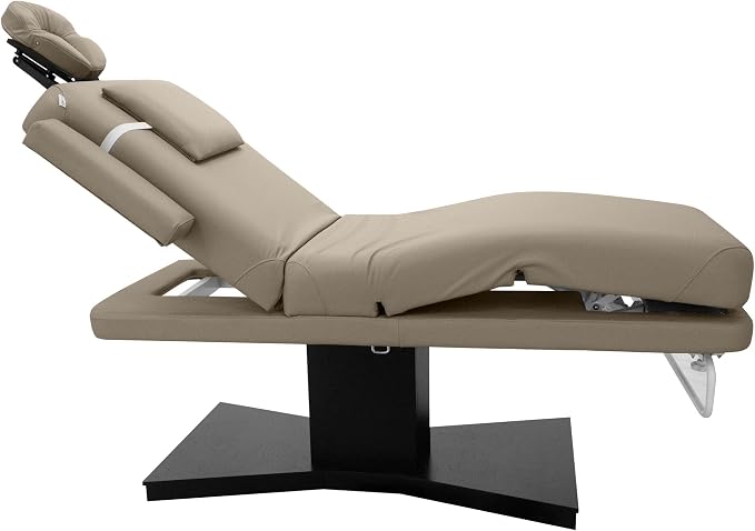 SKINACT Milo 3.0 Motor (with Independent Leg Adjustment) Electric Massage & Facial Bed/Table Taupe top and Dark Brown Base