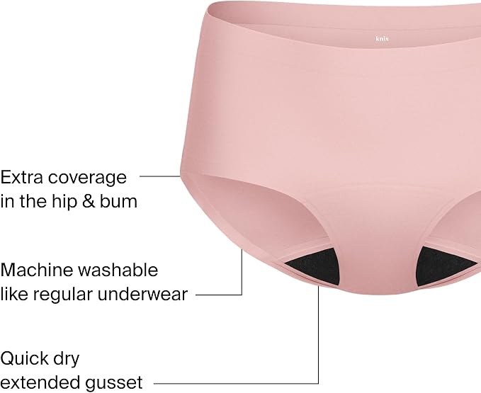 KNIX Women Leakproof Period Underwear Boyshort – Heavy Flow Protection, Absorbs 4–7 Super Tampons
