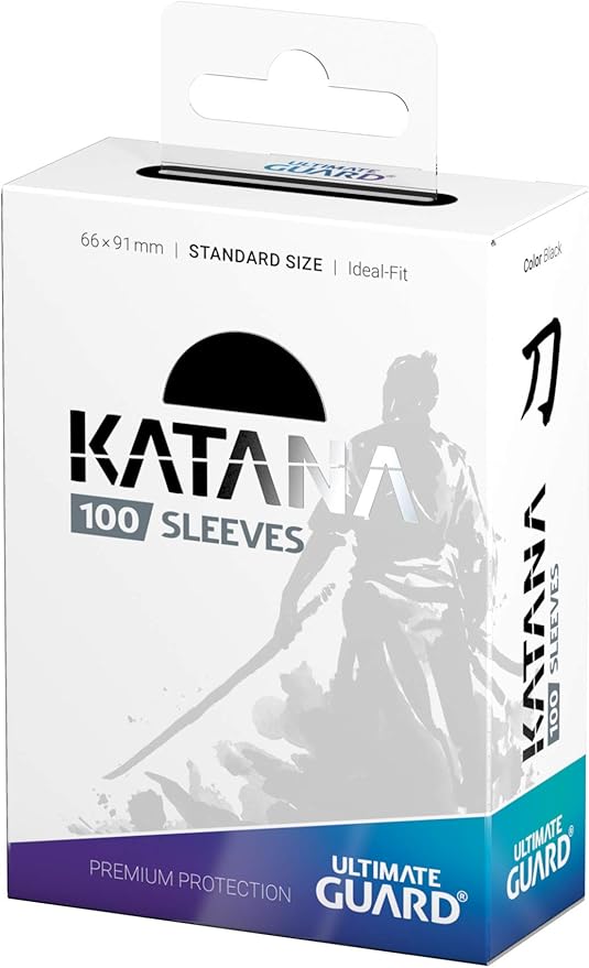Ultimate Guard Katana Card Sleeves: 100 Standard Size TCG Sleeves, 66 x 91mm, Black Back, Tournament Quality, No PVC & Acid-Free, High Clarity